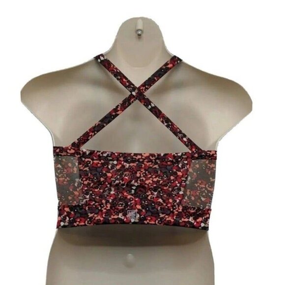 Laundry by Shelli Segal Speckled Floral Sports Bra Multi Color Low Impact Size L - Picture 4 of 8